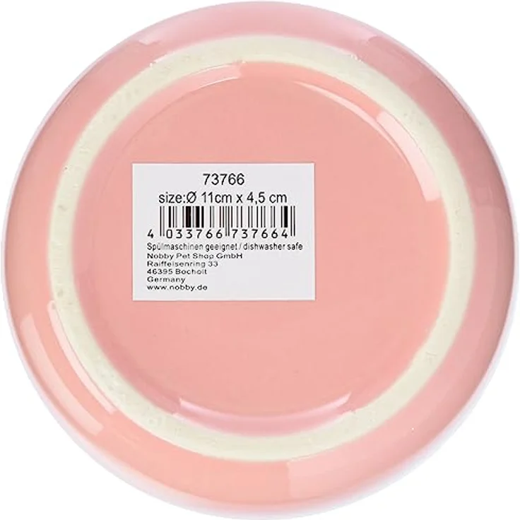 Nobby Keramik Napf Rabbit, lachsfarben/weiß, Ø 11cm x 4,5cm für Nager – Bild 3