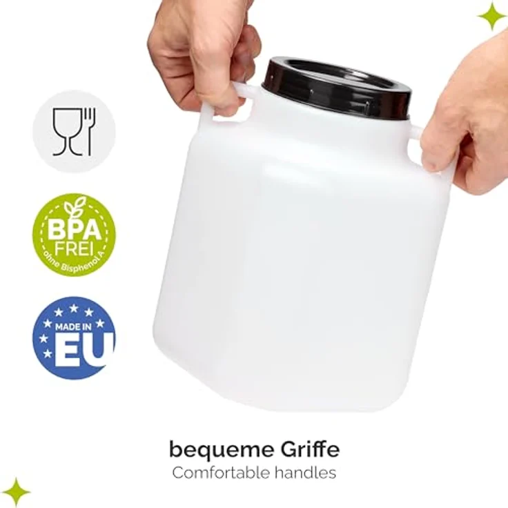 Garronda GD-0088, 5L BPA-freies quadratisches Plastikfass mit Deckel, weiß, luftdicht und lebensmittelecht – Bild 4