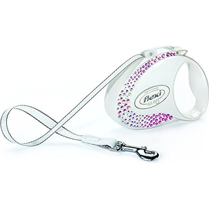 Flexi Glam Composition with Swarovski crystals S - Hund Rückziehbare Leine - 3 m - Weiß (S, Hund, Spazieren), Halsband + Leine – Bild 4