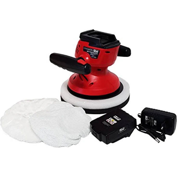 HP Autozubehör 20360 Akku Poliermaschine (Orbitalschwinger mit 24 cm Polierteller), Rot – Bild 2