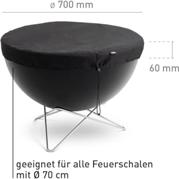 höfats Abdeckhaube für Bowl 70 Feuerkorb - passgenaue, wetterfeste Schutzhülle, mit Kordelstopper - Zubehör für Bowl 70 – Bild 2