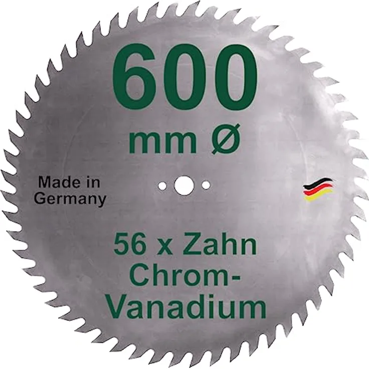 CV Sägeblatt 600 mm KV-A Wolfszahn Brennholzsägeblatt Chromvanadium für Wippsäge und Brennholz 600mm Kreissägeblatt