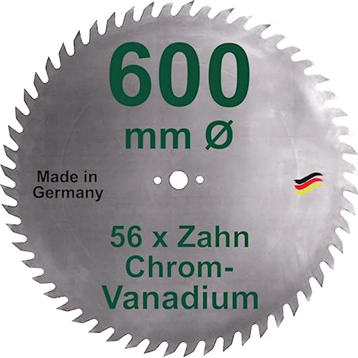 CV Sägeblatt 600 mm KV-A Wolfszahn Brennholzsägeblatt Chromvanadium für Wippsäge und Brennholz 600mm Kreissägeblatt – Bild 1