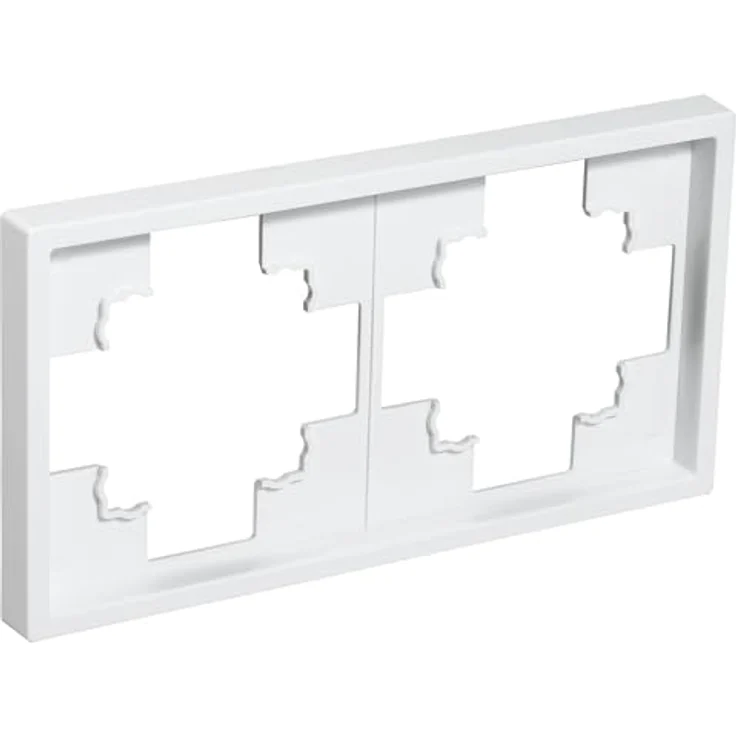 McPower 2-fach Rahmen Shallow, Abdeckrahmen für Steckdosen und Schalter, Weiß Matt, modernes Design, einfache Montage, langlebig und pflegeleicht – Bild 2