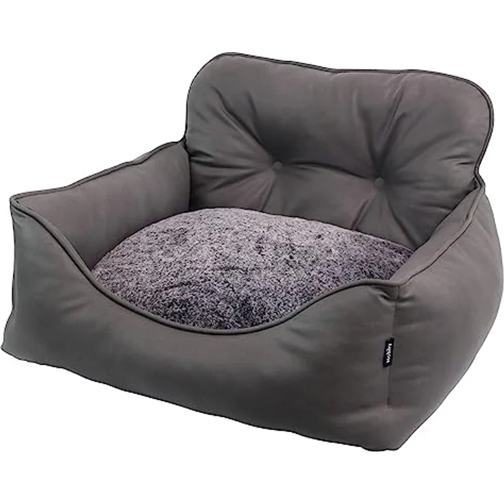 Nobby 61931 Komfortbett eckig ENOCK dunkelgrau Mikrofaser mit Wendekissen und Anti-Rutsch-Noppen, waschbar bis 30°C, 75 x 70 x 22/38 cm – Bild 2