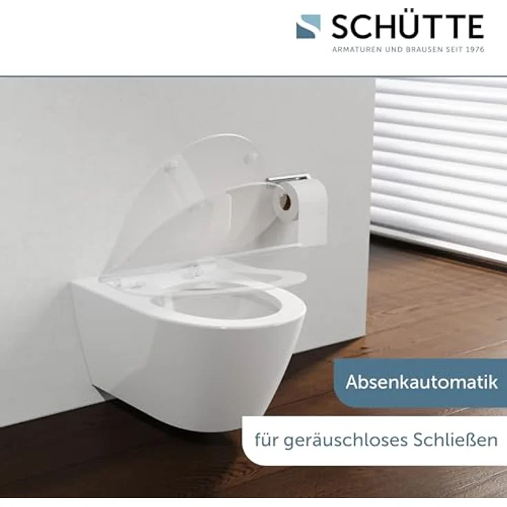 Schütte WC-Sitz D-Form Pro 6 Duroplast, mit Absenkautomatik und Schnellverschluss, weiß, bis 250 kg belastbar – Bild 5