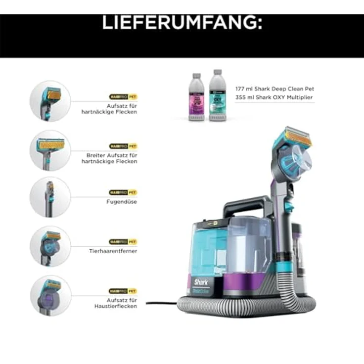 Shark Multi-Sauger PX250EUT, leistungsstarker Nass- und Trockensauger mit HairPro Pet-Technologie für die effektive Entfernung von Tierhaaren und Flecken – Bild 10