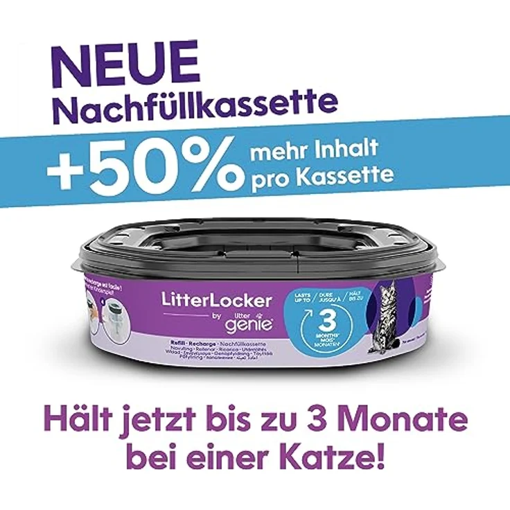 LitterLocker by Litter Genie, DAS ORIGINAL, Katzenstreu-Eimer, 50% ergiebiger, erspart den täglichen Gang zum Mülleimer – Bild 4