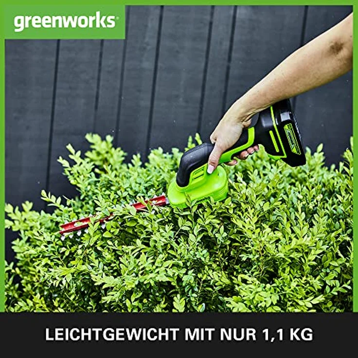 Greenworks Tools 24V Akku-Gras und Strauchschere G24SHT,15cm Grasschere 2800 SPM Doppelschermesser . – Bild 5