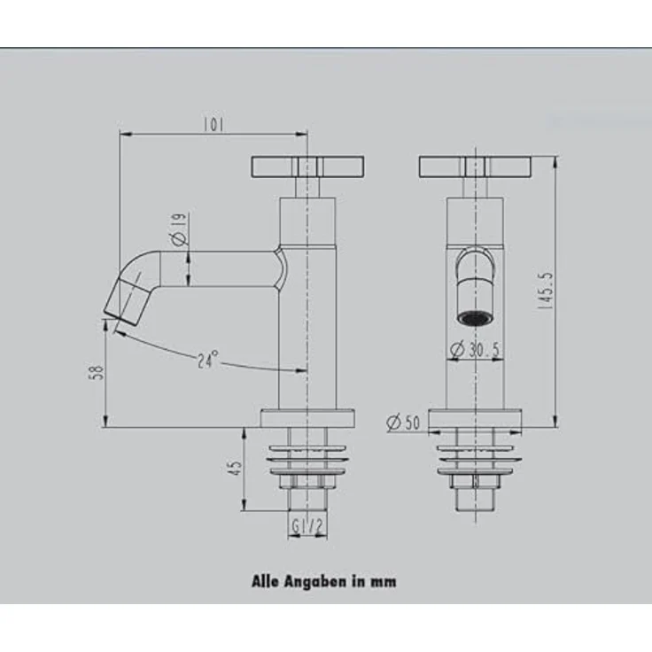 Primaster Spültischarmatur Graz, Kaltwasserarmatur Hochdruck, verchromt, Einhebelmischer – Bild 2