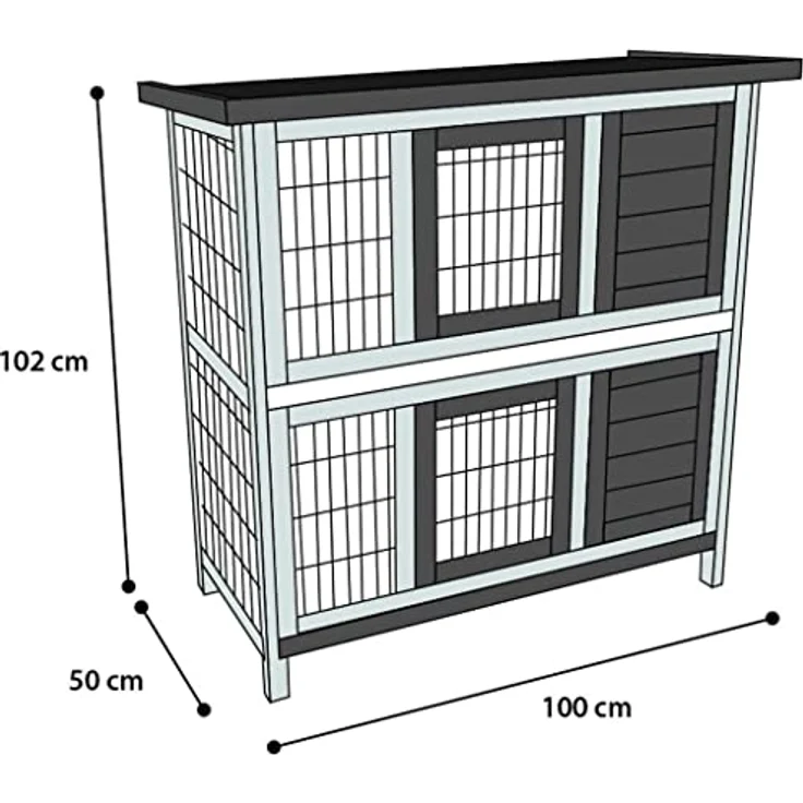 KANINCHENSTALL Combi 1 Rustic 100x50x102CM – Bild 4