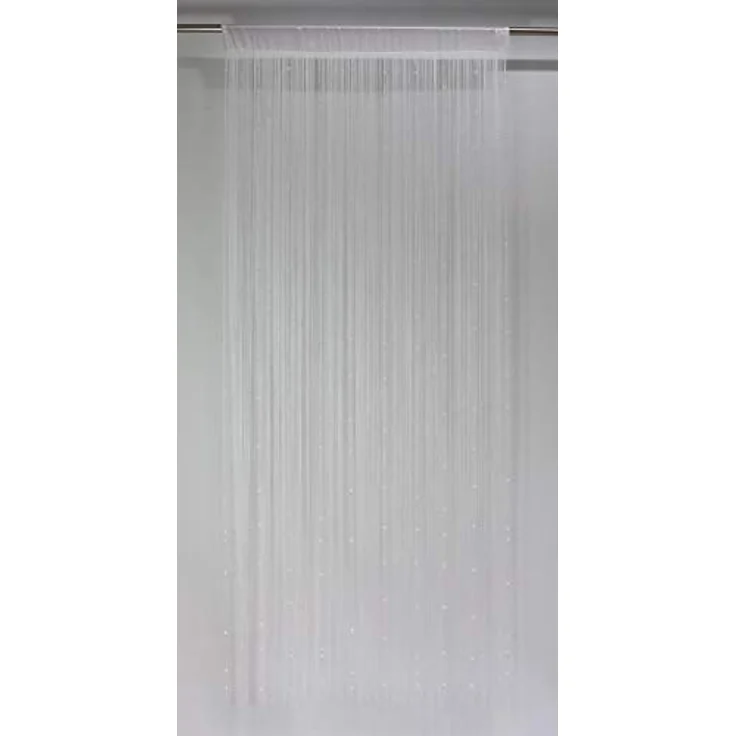 Dekoleidenschaft Fadenvorhang Weiße Perlen 90x220 cm, Insektenschutz-Vorhang für Balkon- und Terrassentür – Bild 4