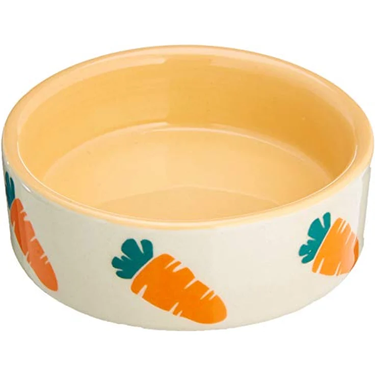 Nobby Nager Keramikschale "CARROT" beige / orange Ø7,5 x 2,5 cm, 1 Stück (1er Pack) – Bild 1