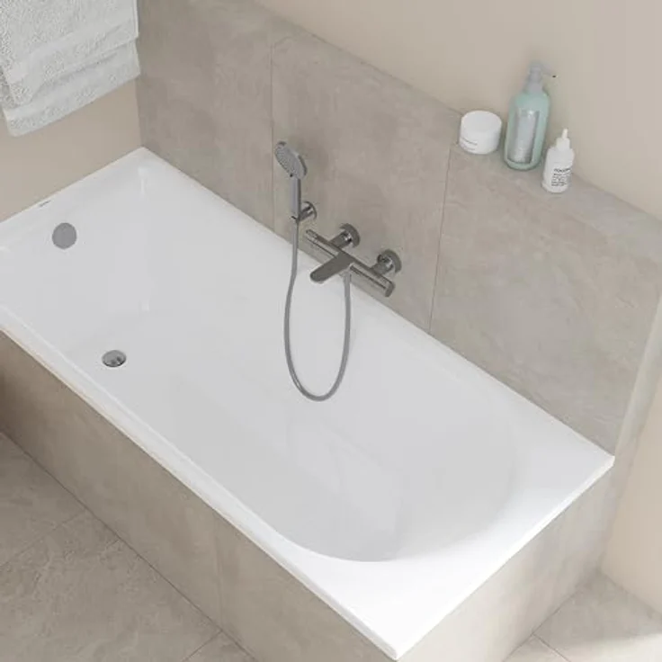 Duravit Wave Wannenarmatur, Aufputz für 2 Verbraucher mit Umstellventil, Keramikmischsystem, Chrom, EasyClean und AirPlus Technologie – Bild 3