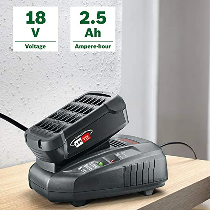 Bosch AL 1830 CV + 2 x PBA 18 V 2,5 Ah 2 x Werkzeugakku 18 V 2,5 Ah Ladegerät, Starter-Set – Bild 3