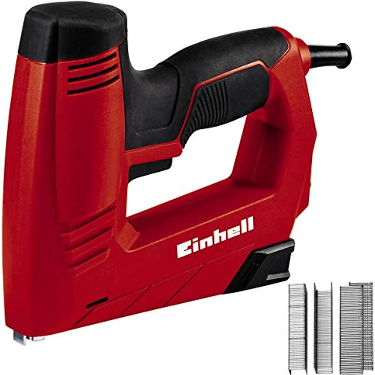 Einhell Elektrotacker TC-EN 20 E (für Klammern Typ 53, Nägel Typ 47, elektronische Schlagkraftvorwahl, Sicherheitsnase, inkl. 1000 Klammern-500 Nägel) – Bild 2