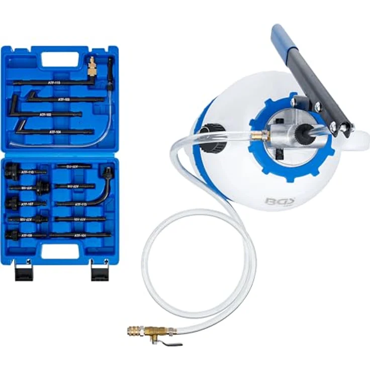 BGS technic BGS 9992 | Getriebeöl-Befüllgerät mit Handpumpe | mit 8 Adaptern | 7 l | Öleinfüllgerät – Bild 4