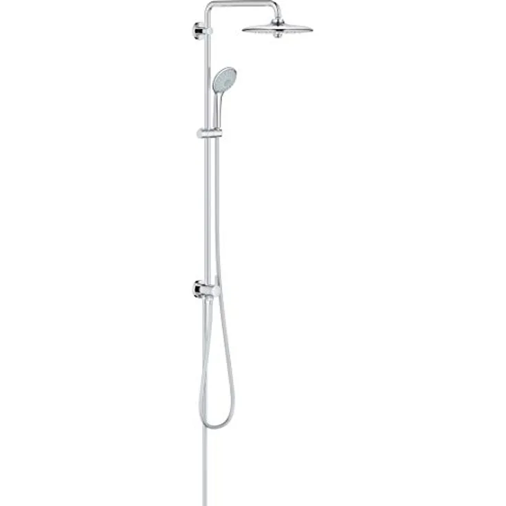 GROHE Euphoria 260 - Duschsystem (wassersparend, Umstellung für die Wandmontage, 3 Strahlarten, kratzfest) ,chrom, 27421002 ,Ø 260 mm
