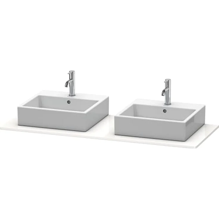 Duravit XSquare Konsole 063G, 1400 x 550 mm, 2 Ausschnitte, Farbe: Leinen – Bild 2
