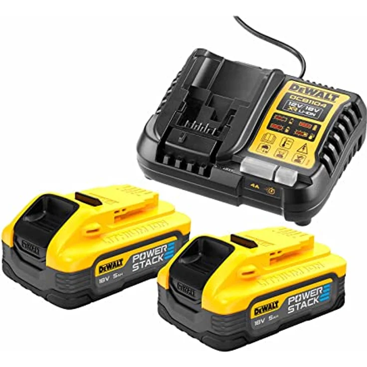 DeWalt Akku-Kit (2x 18V/5Ah PS plus DCB1104), XR Powerstack Akku, hohe Kraft, lange Laufzeit, Li-ion – Bild 2