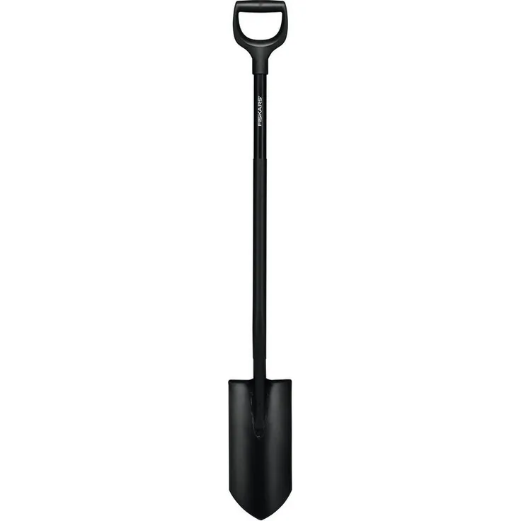 Fiskars Entwässerungsspaten Ergonomic Pro, Spitz, ganz aus Stahl, 1066709