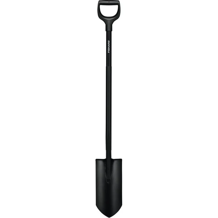 Fiskars Entwässerungsspaten Ergonomic Pro, Spitz, ganz aus Stahl, 1066709