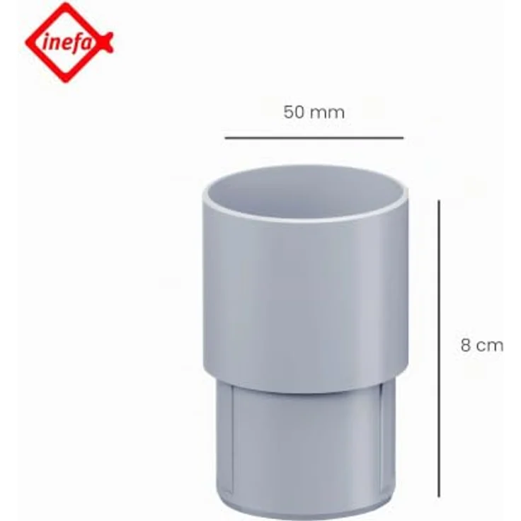 INEFA Fallrohr Verbinder DN50 / 50mm, witterungsbeständiger PVC-U Kunststoff, einfache Montage – Bild 2