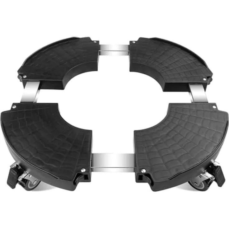 Fousenuk Pflanzenroller, Einstellbares Rollbrett 40-58.5 cm, Tragkraft 250 kg, Blumenroller Schwarz mit 360° drehbaren Rädern für große Pflanzgefäße