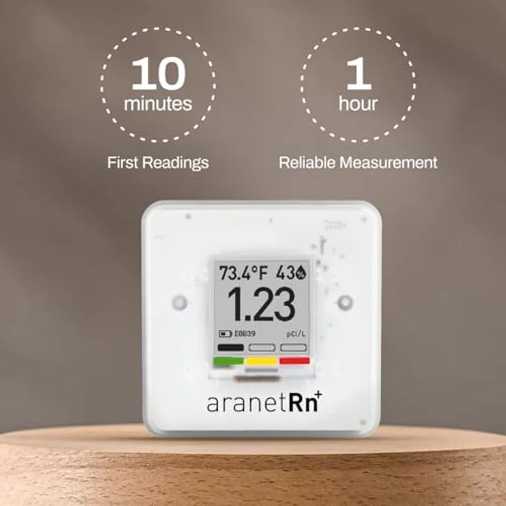 Aranet Radon PLUS HOME Sensor, Bluetooth, Thermometer & Hygrometer, Echtzeitmessung, Weiss – Bild 2