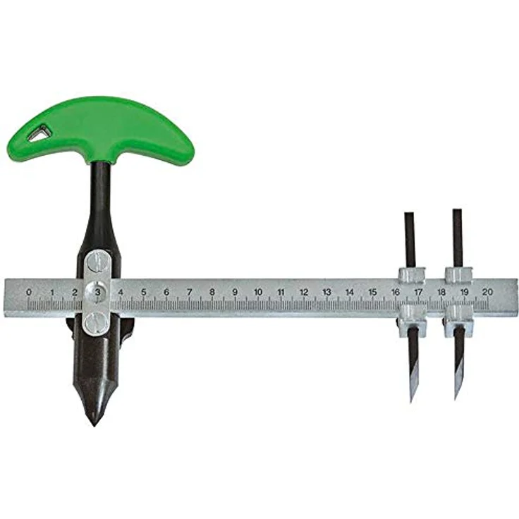 KUKKO Scheibenschneider Nr. 322, Cuttermesser mit 2 verstellbaren Messern, 600mm für Gummi, Leder, Papier und Kunststoff – Bild 2