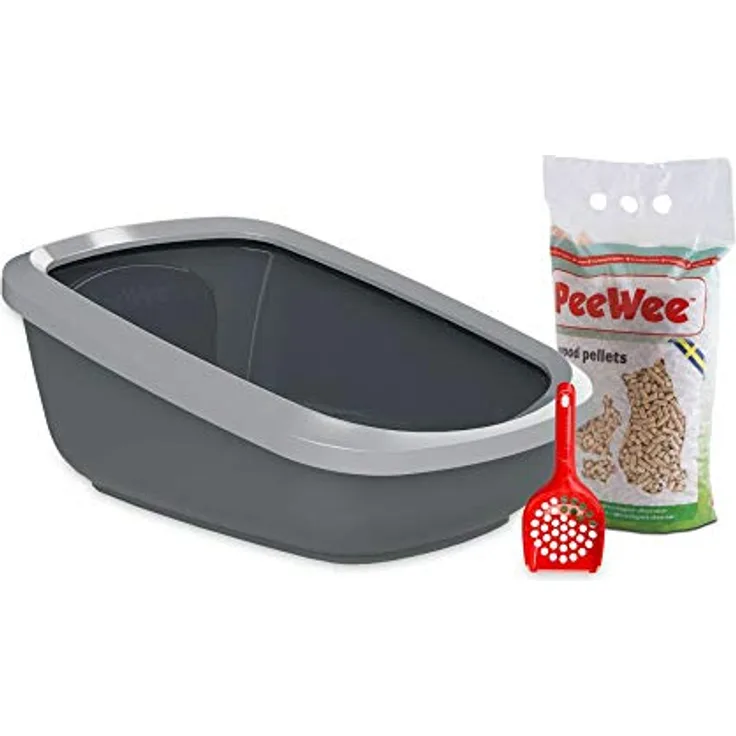 PeeWee EcoGranda - Katzentoilette - Starter-Paket Grau