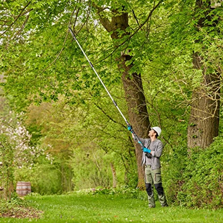 Gardena Akku-Teleskop-Baumschere HighCut 360/18V P4A ohne Akku: Astschere mit Teleskopstiel für Zweige in bis zu 5 m Höhe,schwenkbarer Schneidkopf, ergonomischer Griff, LED-Anzeige (14776-55) – Bild 2