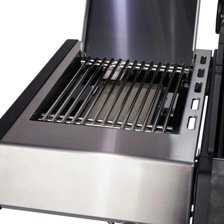 SANTOS S-318 Pro Gasgrill - Premium Edelstahlgrill mit Infrarot-Zone, XXL Warmhalterost und beleuchteten Reglern – Bild 7