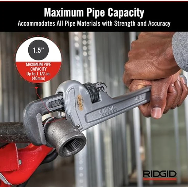 RIDGID 31090 Modell 810 gerade Aluminium-Rohrzange, 10'' Sanitär-Schraubenschlüssel – Bild 4