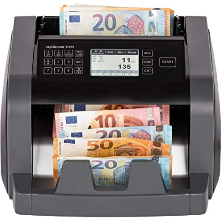 ratiotec rapidcount S 575 Banknotenzählmaschine für gemischte Banknoten mit Wertermittlung in schwarz – Bild 1