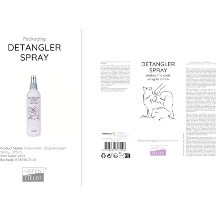 Greenfields Entfilzungsspray (Detangler), 250 ml, pH-neutral und allergenfrei für langhaarige und lockige Hunde – Bild 3