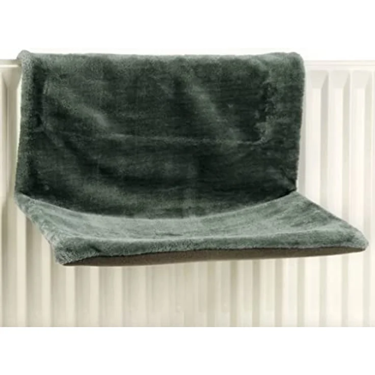 Beeztees Heizungshaengematte Sleepy, 46 x 31 x 24 cm, grau, für Katzen aus Plüsch – Bild 1