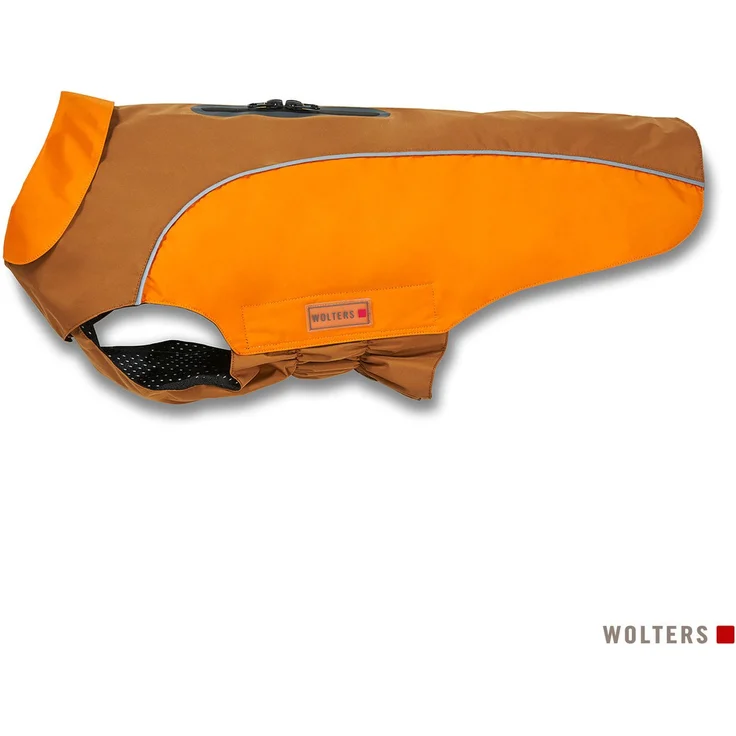 Wolters Hundebekleidung Regenjacke Easy Rain, wasserdicht bis 10.000 mm, PFC-frei, braun/orange, Rücklänge 30 cm
