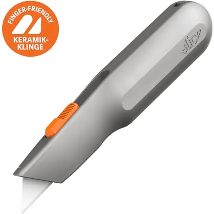 SLICE Cuttermesser Slice 10490, Teppichmesser mit robustem Metallgriff, manueller Klingenverstellung und finger-friendly® Sicherheitsklinge – Bild 2