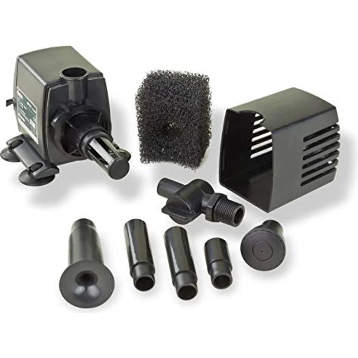 DEMA Teichpumpe SP10, Tauchpumpe mit 10 Watt Leistung, Förderhöhe 1,20 m, 700 l/h, inklusive 2 Düsen, IPX8 Schutzklasse – Bild 4
