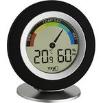 TFA Dostmann Thermo-Hygrometer digital Cosy, 30.5019.01, für Innenräume zur Raumklimakontrolle, Temperatur, Luftfeuchtigkeit, schwarz
