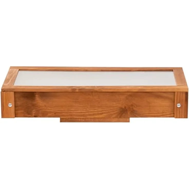 ITA Frühbeet Aufsatz aus Holz 80x37x10 cm, wetterfest mit Polycarbonat Fenster, geeignet für Hochbeete, braun, FSC-zertifiziert, Made in EU – Bild 2