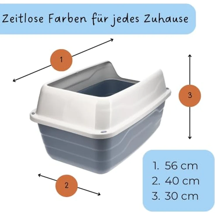 2X Katzenklo Hoher Rand Extra hohe Katzentoilette offen Katzenklo mit hohem Rand groß ohne Deckel Doppelpack Sparpaket – Bild 2