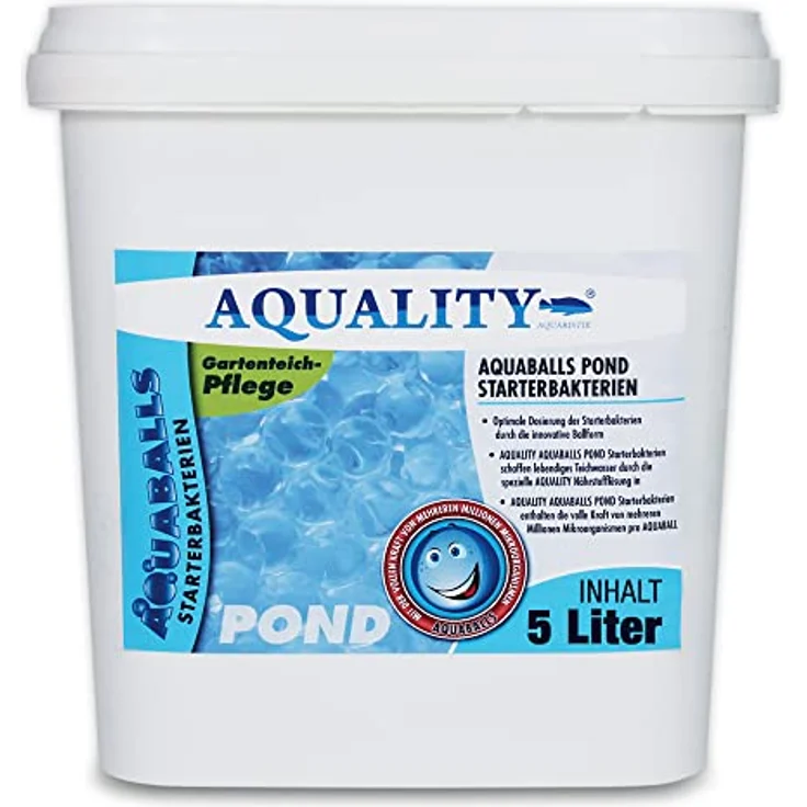 AQUALITY Gartenteich AQUABALLS Pond Starterbakterien (Optimale Dosierung - Millionen effektive Mikroorganismen und nützliche Starterbakterien), Inhalt:5 Liter – Bild 1
