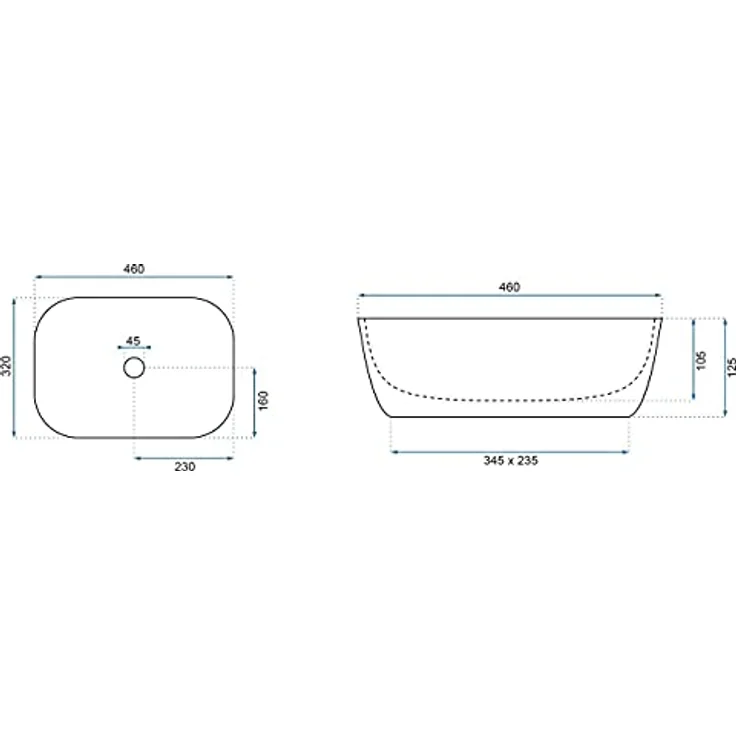 wohnwerk.idee Aufsatzwaschbecken Marmor Optik 46x32cm Belinda - Keramik-Waschbecken in Marmoroptik, pflegeleicht und resistent gegen Fleckenbildung – Bild 6