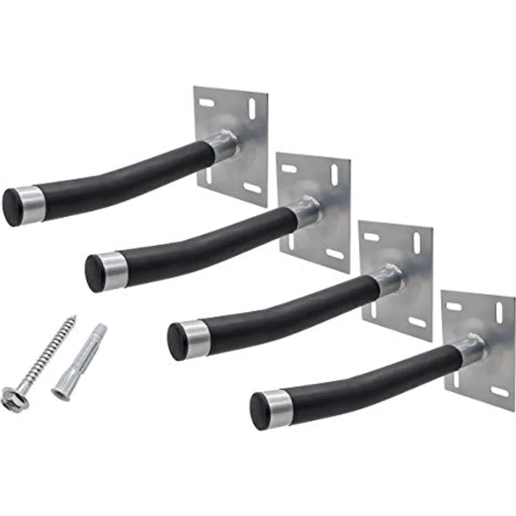 GALLUNOPTIMAL Autoreifen-Wandhalter-Set für 4 Felgen mit Schrumpfschlauch-Überzug – Autoreifen Halter – Autorad Wandhalterung - bis 50kg je Felgenhalter für Wandmontage inkl. Befestigungsmaterial - Preisvergleich