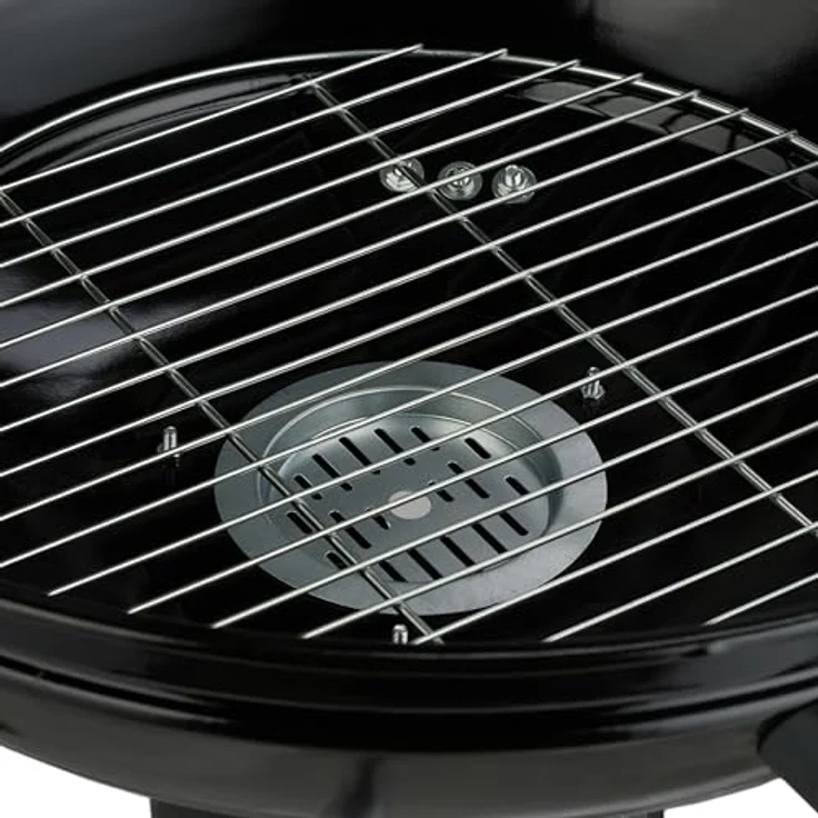 Relaxdays XXL Kugelgrill mit Rädern, Mobiler Holzkohlegrill mit Deckel und Thermometer, Schwarz – Bild 6