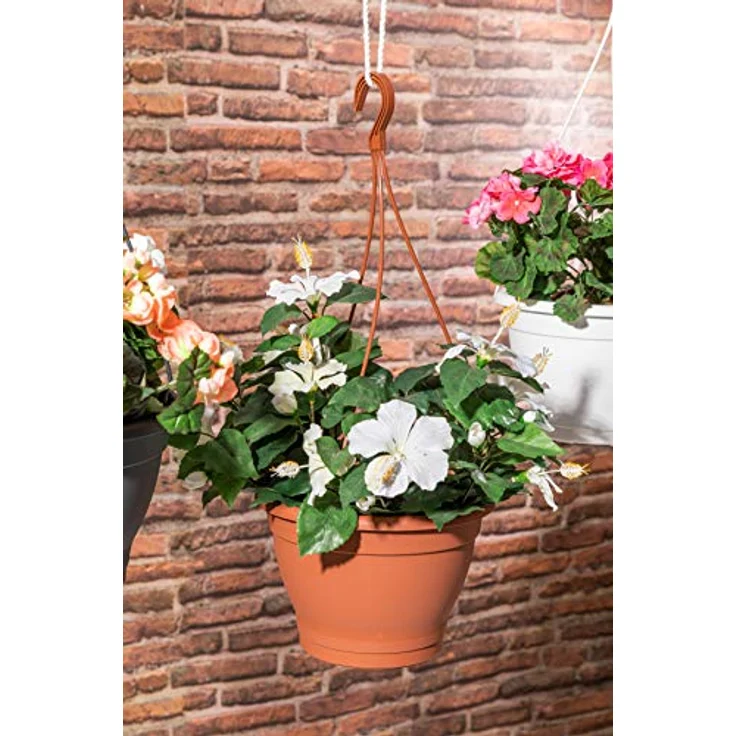 greemotion Blumenampel Lea, Kunststoff-Hängeblumentopf in Terrakotta, Ø 25 cm – Bild 3