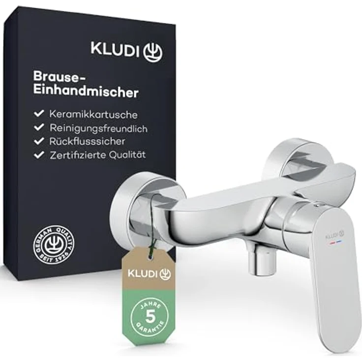 OTTO Kludi X1 Duscharmatur, chrom, Wandmontage, geschlossener Hebel, Keramik-Kartusche, Brauseabgang G1/2 – Bild 1