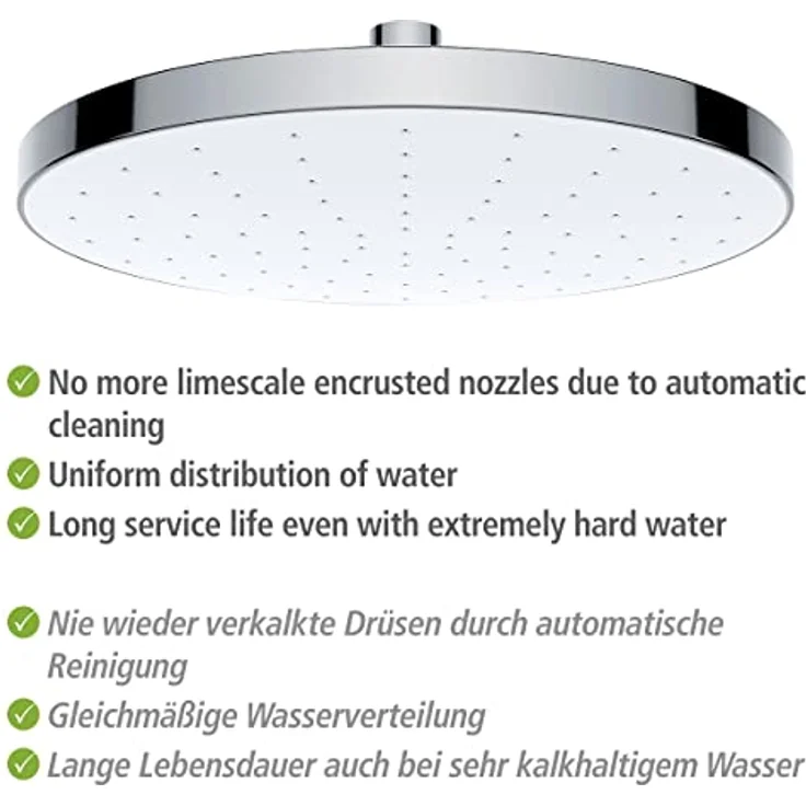 Wenko Duschbrause Cleaning, Regenduschkopf Automatic Cleaning, Ø 22,5 cm – Bild 5